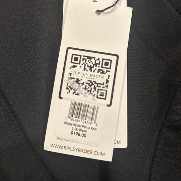 Ripley Rader Ponte Knit Black Wide Leg Pants- Full length - Picture 6 of 7